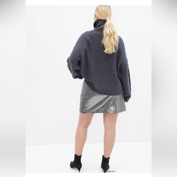 Gap Recycled Sequin Mini Skirt in Silver Grey - Picture 4 of 8